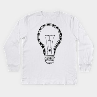 Lightbulb Line Drawing Kids Long Sleeve T-Shirt